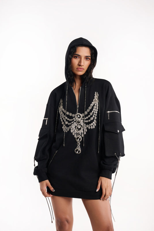 Cosmic Necklace Hoodie Dress