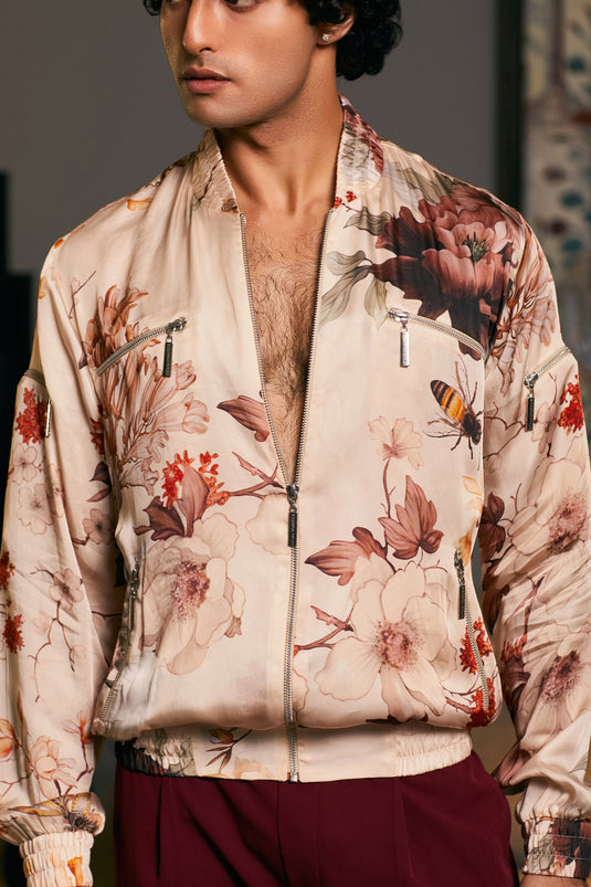 GOE  Bee printed bomber (A)