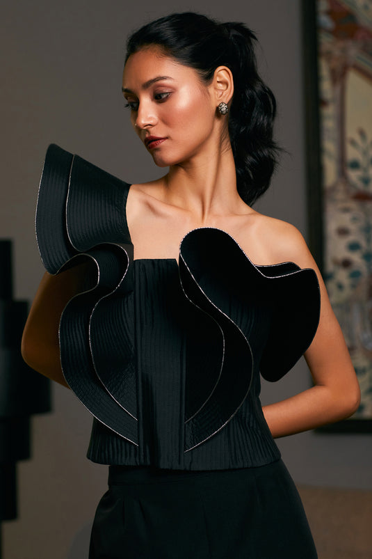 GOE asymmetric one shoulder corset