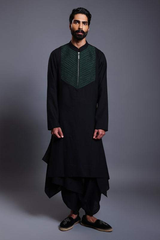 CF draped kurta emerald