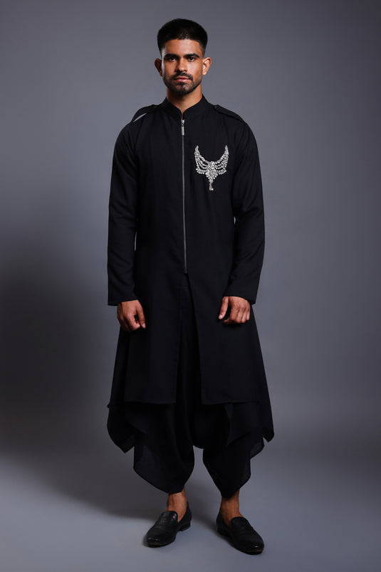 CF necklace kurta black