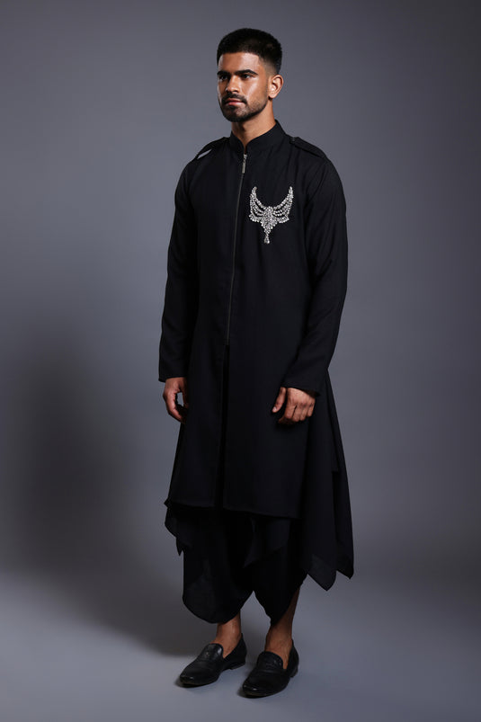 CF necklace kurta black