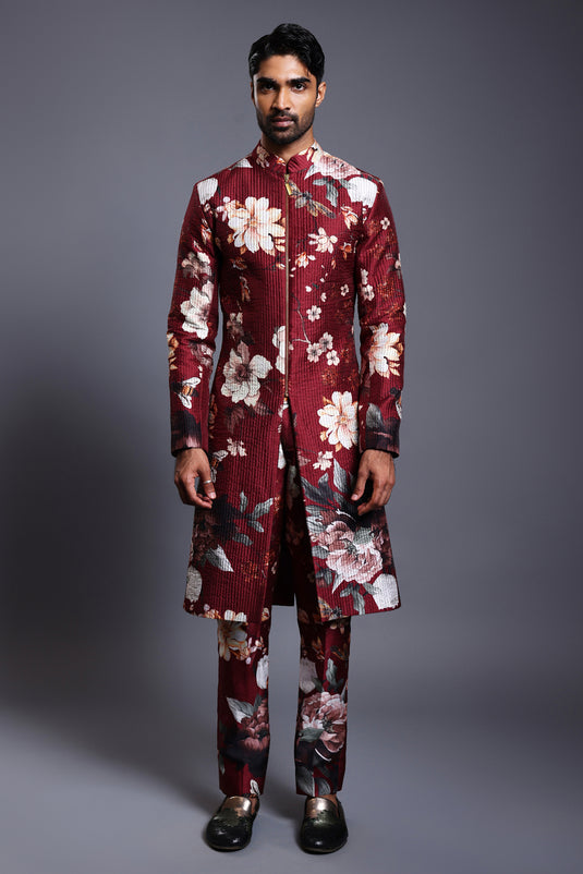 CF bumblebee sherwani maroon