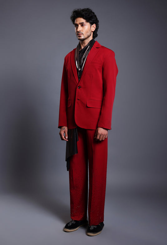 CF crystal gradient suit red