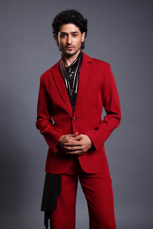 CF crystal gradient suit red