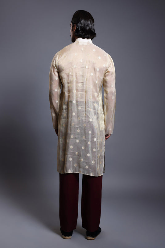 CF crystal yoke kurta ivory