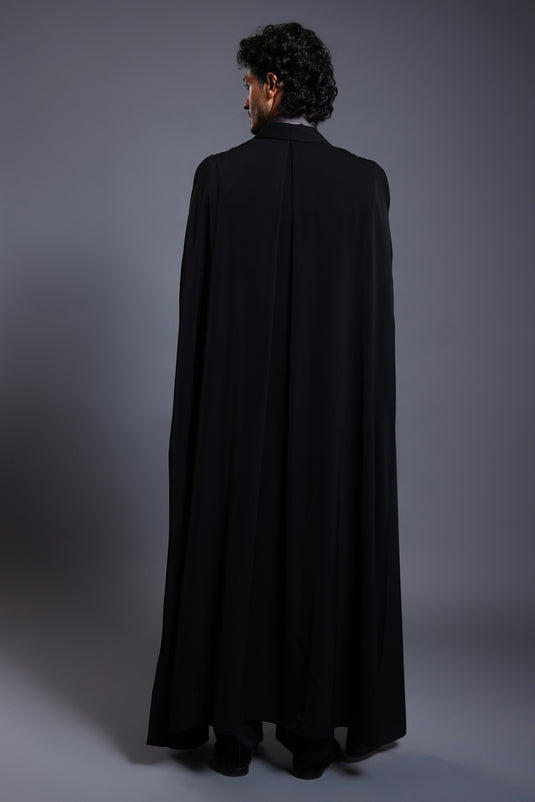 CF draped overcoat black