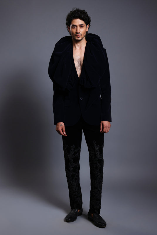 CF deconstructed stole suit navy