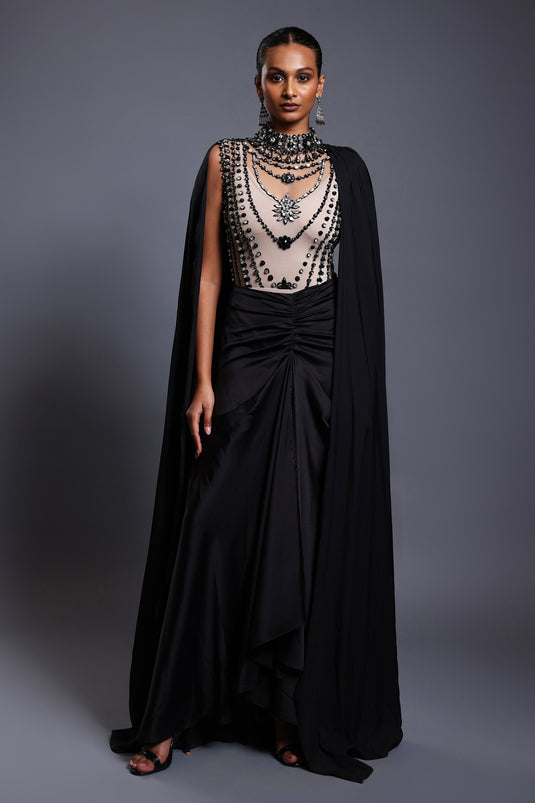 CF necklace gown black