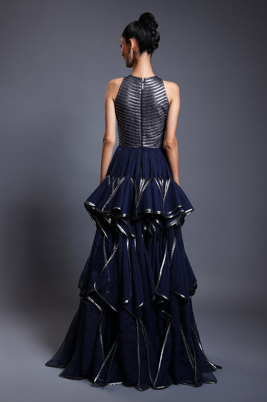 CF cascade gown navy