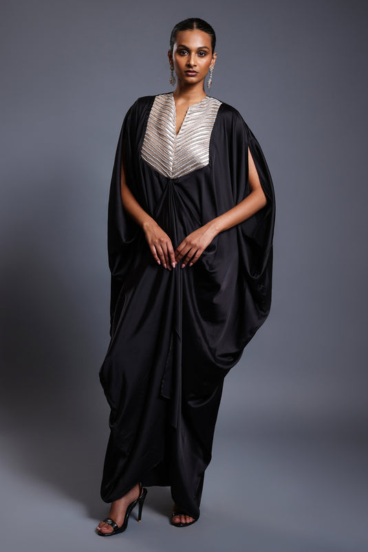 CF crystal rope kaftan black