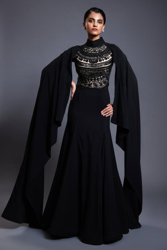 CF crystal gown black