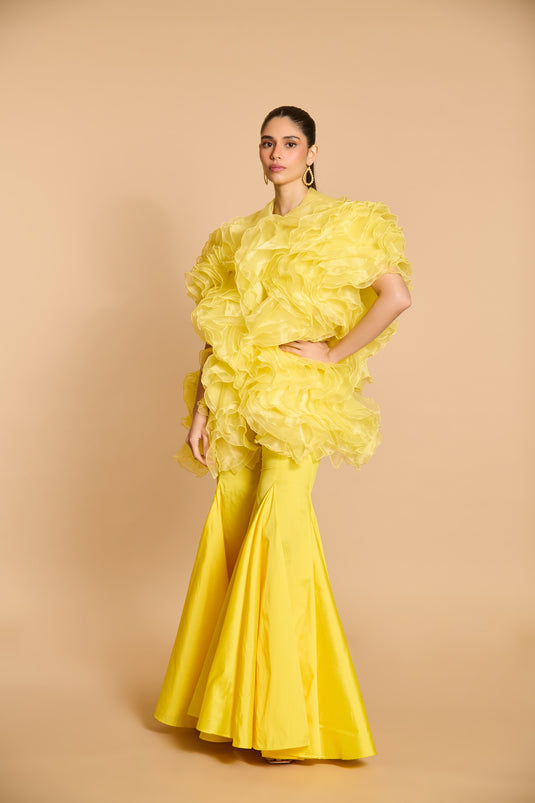 Spectrum ruffle jacket yellow