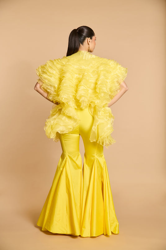 Spectrum ruffle jacket yellow