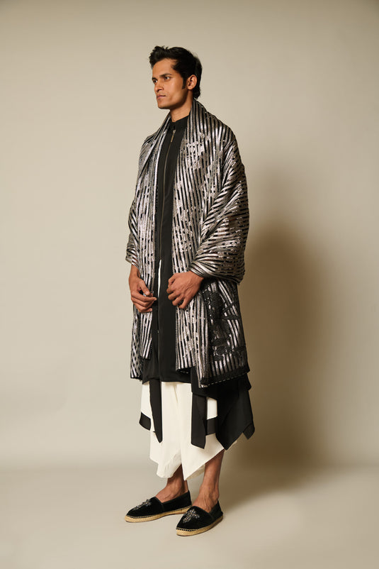 checkout B&W drape kurta