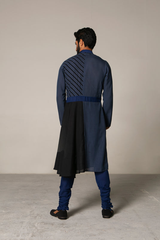 Cult Charcoal Panelled Kurta